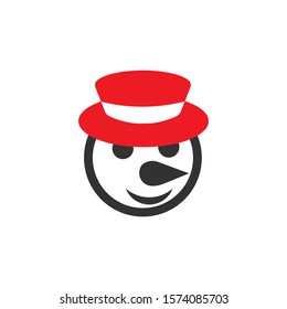 Snowman hat vector icon on a white background