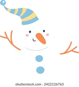Snowman Con Ilustración Del Vector De Sombrero