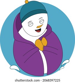 snowman with hat in winter