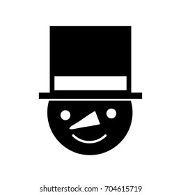 snowman head character isolated icon