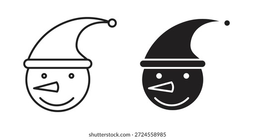 Schneemann-Kopfsymbol im Doodle- und Strichstil.