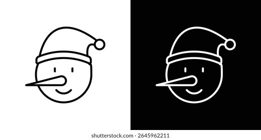 Snowman head icon Flat style logo vector. perfect for UI designs