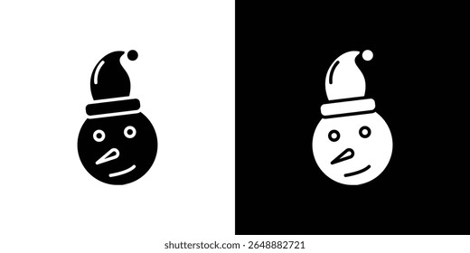 Schneemann Kopf Symbol eines flachen Stil Vektor