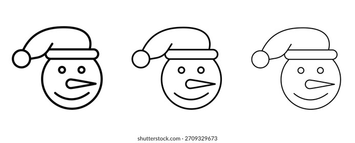 Snowman cabeça ícone sinal de estilo linear para conceito móvel e web design.