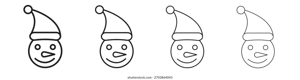 Snowman head icon linear vector icon in a editable style.
