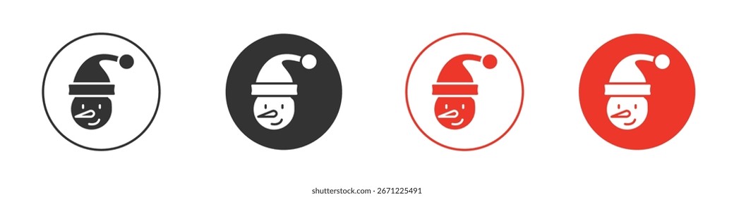Ícone de cabeça de boneco de neve para logotipo, símbolo de sinal de vetor para design