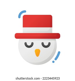 icono de cabeza de muñeco de nieve sobre fondo aislado. adecuado para elementos de diseño