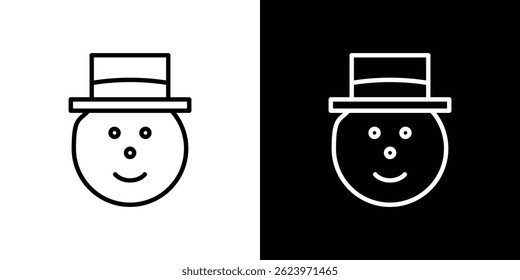 Snowman head icon vector, illustration logo template in trendy style