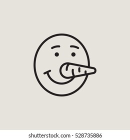 Snowman Head Outline Vector Icon