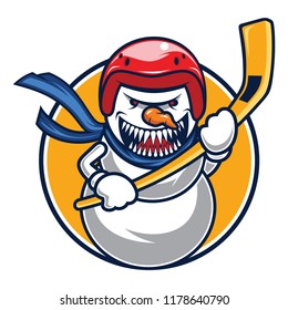 Snowman Hockey Mascot