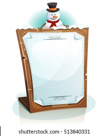 Snowman Holding Sign