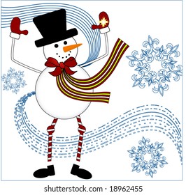 snowman holding star