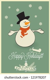 snowman holiday card