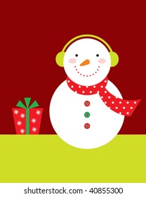 snowman holiday greeting card