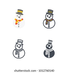 Snowman holiday vector icon