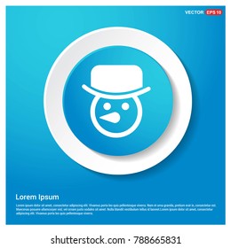 Snowman Icon Abstract Blue Web Sticker Button