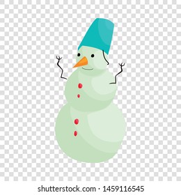 Snowman icon in cartoon style isolated on background for any web design
