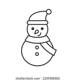 snowman icon for christmas and winter theme editable outline