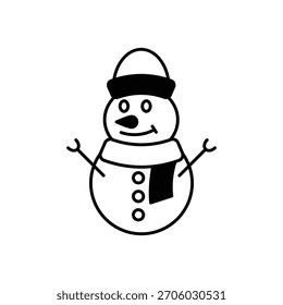 Icono de muñeco de nieve Ilustración vectorial limpia y moderna