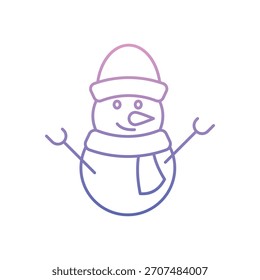 Icono de muñeco de nieve Ilustración vectorial limpia y moderna