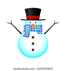 Snowman icon. Color silhouette. Front view. Vector simple flat graphic illustration. Isolated object on a white background. Isolate.