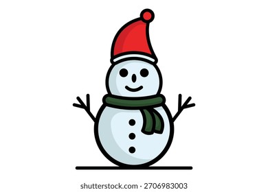 Icono de muñeco de nieve. estilo de icono de color. icono relacionado con la Navidad. Ilustración vectorial de Elementos de Navidad