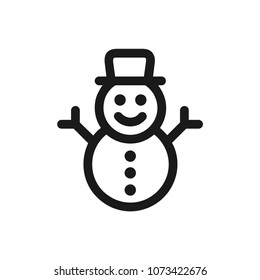 Snowman icon concept. Available in vector. Linear style.