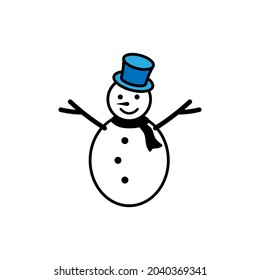 Snowman icon design template illustration isolated