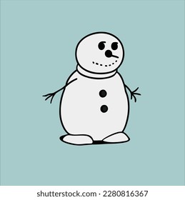 Snowman icon design template, snowman illustration design using hat, scarf and other attributes