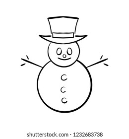 Snowman Icon Doodle Linear Sketch Christmas Stock Vector (Royalty Free ...