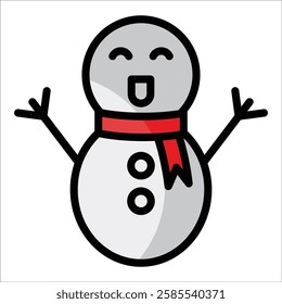Snowman Icon Element For Design