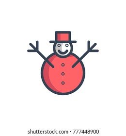 snowman icon filled outline