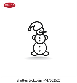  Snowman Icon Flat. 