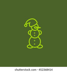  Snowman Icon Flat. 