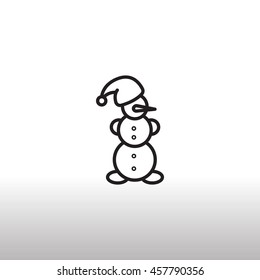  Snowman Icon Flat. 