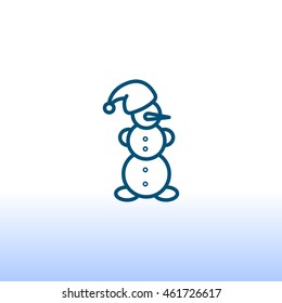  Snowman Icon Flat. 