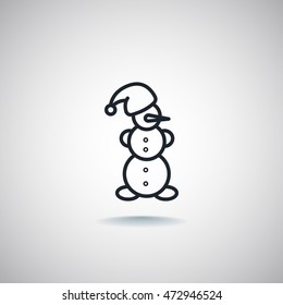  Snowman Icon Flat. 