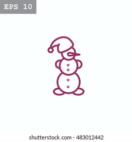  Snowman Icon Flat. 