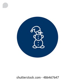  Snowman Icon Flat. 