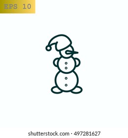  Snowman Icon Flat. 