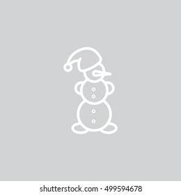  Snowman Icon Flat. 