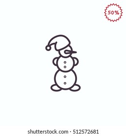  Snowman Icon Flat. 