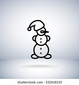  Snowman Icon Flat. 