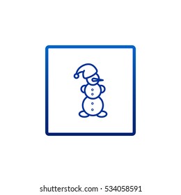  Snowman Icon Flat. 