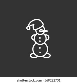  Snowman Icon Flat. 