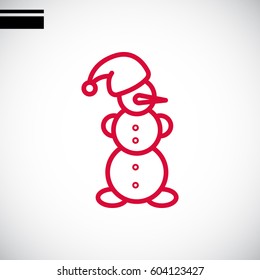  Snowman Icon Flat. 