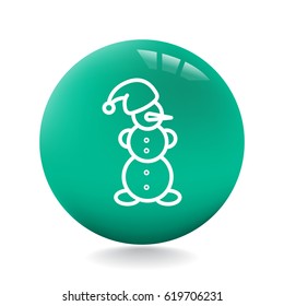  Snowman Icon Flat. 