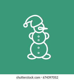  Snowman Icon Flat. 