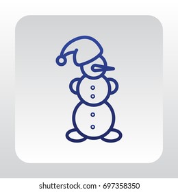  Snowman Icon Flat. 