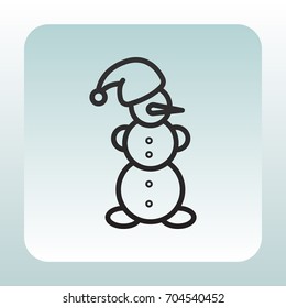  Snowman Icon Flat. 